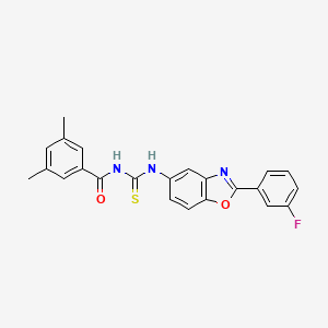 N-({[2-(3-fluorophenyl)-1,3-benzoxazol-5-yl]amino}carbonothioyl)-3,5-dimethylbenzamide