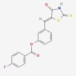 3-[(4-oxo-2-thioxo-1,3-thiazolidin-5-ylidene)methyl]phenyl 4-fluorobenzoate