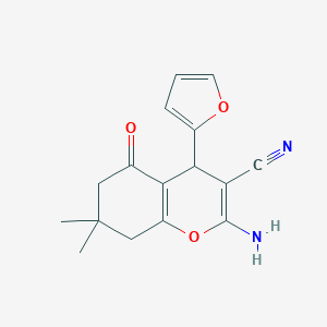 molecular formula C16H16N2O3 B352711 2-amino-4-(2-furyl)-7,7-dimethyl-5-oxo-5,6,7,8-tetrahydro-4H-chromene-3-carbonitrile CAS No. 85459-85-4