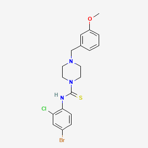 molecular formula C19H21BrClN3OS B3527140 N-(4-bromo-2-chlorophenyl)-4-[(3-methoxyphenyl)methyl]piperazine-1-carbothioamide 