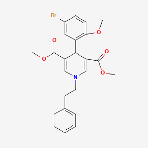 molecular formula C24H24BrNO5 B3527204 dimethyl 4-(5-bromo-2-methoxyphenyl)-1-(2-phenylethyl)-1,4-dihydro-3,5-pyridinedicarboxylate 