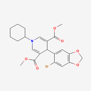 dimethyl 4-(6-bromo-1,3-benzodioxol-5-yl)-1-cyclohexyl-1,4-dihydro-3,5-pyridinedicarboxylate