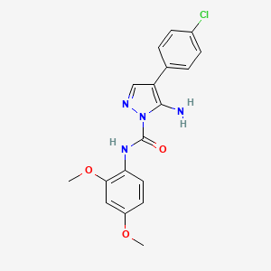 molecular formula C18H17ClN4O3 B3527235 5-amino-4-(4-chlorophenyl)-N-(2,4-dimethoxyphenyl)-1H-pyrazole-1-carboxamide CAS No. 1015845-76-7