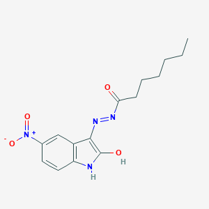 (E)-N'-(5-nitro-2-oxoindolin-3-ylidene)heptanehydrazide