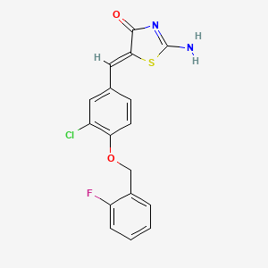 molecular formula C17H12ClFN2O2S B3527267 5-{3-chloro-4-[(2-fluorobenzyl)oxy]benzylidene}-2-imino-1,3-thiazolidin-4-one 