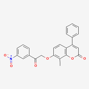 molecular formula C24H17NO6 B3527274 8-methyl-7-[2-(3-nitrophenyl)-2-oxoethoxy]-4-phenyl-2H-chromen-2-one 