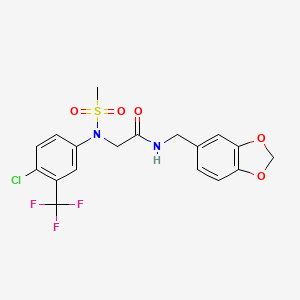 N~1~-(1,3-benzodioxol-5-ylmethyl)-N~2~-[4-chloro-3-(trifluoromethyl)phenyl]-N~2~-(methylsulfonyl)glycinamide