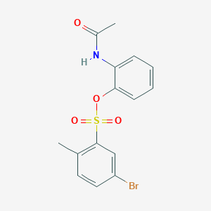 molecular formula C15H14BrNO4S B352730 2-(乙酰氨基)苯基 5-溴-2-甲基苯磺酸盐 CAS No. 313402-84-5