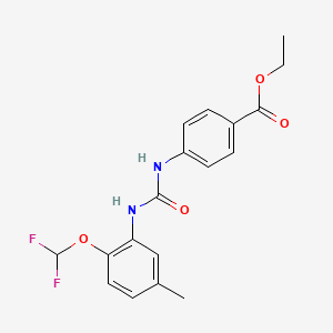 molecular formula C18H18F2N2O4 B3527319 ethyl 4-[({[2-(difluoromethoxy)-5-methylphenyl]amino}carbonyl)amino]benzoate 