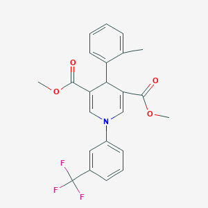 molecular formula C23H20F3NO4 B3527325 dimethyl 4-(2-methylphenyl)-1-[3-(trifluoromethyl)phenyl]-1,4-dihydro-3,5-pyridinedicarboxylate 