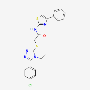 2-{[5-(4-chlorophenyl)-4-ethyl-4H-1,2,4-triazol-3-yl]thio}-N-(4-phenyl-1,3-thiazol-2-yl)acetamide