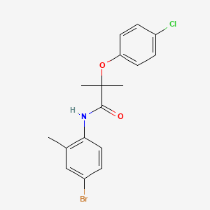 molecular formula C17H17BrClNO2 B3527332 N-(4-bromo-2-methylphenyl)-2-(4-chlorophenoxy)-2-methylpropanamide 