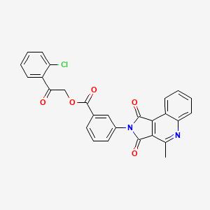 molecular formula C27H17ClN2O5 B3527358 2-(2-chlorophenyl)-2-oxoethyl 3-(4-methyl-1,3-dioxo-1,3-dihydro-2H-pyrrolo[3,4-c]quinolin-2-yl)benzoate 