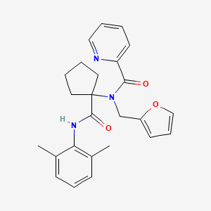 N-(1-{[(2,6-dimethylphenyl)amino]carbonyl}cyclopentyl)-N-(2-furylmethyl)-2-pyridinecarboxamide