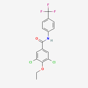 molecular formula C16H12Cl2F3NO2 B3527417 3,5-dichloro-4-ethoxy-N-[4-(trifluoromethyl)phenyl]benzamide 