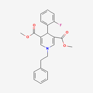 molecular formula C23H22FNO4 B3527429 dimethyl 4-(2-fluorophenyl)-1-(2-phenylethyl)-1,4-dihydro-3,5-pyridinedicarboxylate 