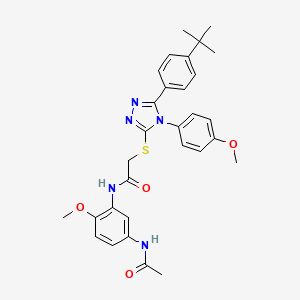 N-[5-(acetylamino)-2-methoxyphenyl]-2-{[5-(4-tert-butylphenyl)-4-(4-methoxyphenyl)-4H-1,2,4-triazol-3-yl]sulfanyl}acetamide