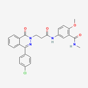 molecular formula C26H23ClN4O4 B3527497 5-({3-[4-(4-chlorophenyl)-1-oxo-2(1H)-phthalazinyl]propanoyl}amino)-2-methoxy-N-methylbenzamide 