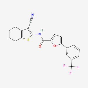 molecular formula C21H15F3N2O2S B3527508 N-(3-cyano-4,5,6,7-tetrahydro-1-benzothien-2-yl)-5-[3-(trifluoromethyl)phenyl]-2-furamide 