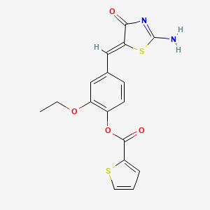 [4-[(Z)-(2-amino-4-oxo-1,3-thiazol-5-ylidene)methyl]-2-ethoxyphenyl] thiophene-2-carboxylate