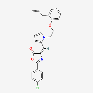 (4E)-2-(4-chlorophenyl)-4-[[1-[2-(2-prop-2-enylphenoxy)ethyl]pyrrol-2-yl]methylidene]-1,3-oxazol-5-one