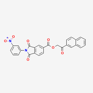 molecular formula C27H16N2O7 B3527623 2-(2-naphthyl)-2-oxoethyl 2-(3-nitrophenyl)-1,3-dioxo-5-isoindolinecarboxylate 