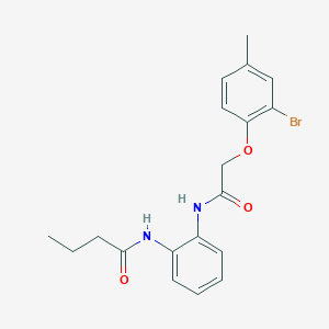 molecular formula C19H21BrN2O3 B3527632 N-(2-{[2-(2-bromo-4-methylphenoxy)acetyl]amino}phenyl)butanamide 