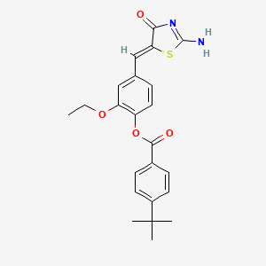 [4-[(Z)-(2-amino-4-oxo-1,3-thiazol-5-ylidene)methyl]-2-ethoxyphenyl] 4-tert-butylbenzoate