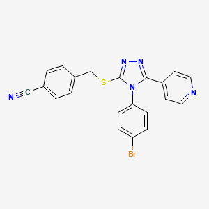 molecular formula C21H14BrN5S B3527659 4-({[4-(4-bromophenyl)-5-(4-pyridinyl)-4H-1,2,4-triazol-3-yl]thio}methyl)benzonitrile CAS No. 477333-08-7