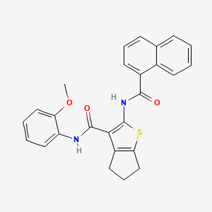 molecular formula C26H22N2O3S B3527669 N-(2-methoxyphenyl)-2-(1-naphthoylamino)-5,6-dihydro-4H-cyclopenta[b]thiophene-3-carboxamide 