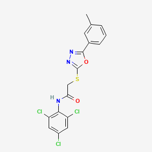 2-{[5-(3-methylphenyl)-1,3,4-oxadiazol-2-yl]thio}-N-(2,4,6-trichlorophenyl)acetamide