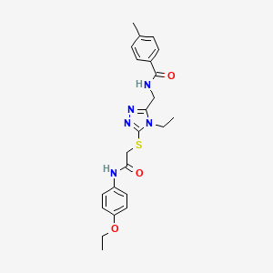 molecular formula C23H27N5O3S B3527687 N-{[5-({2-[(4-ethoxyphenyl)amino]-2-oxoethyl}sulfanyl)-4-ethyl-4H-1,2,4-triazol-3-yl]methyl}-4-methylbenzamide 