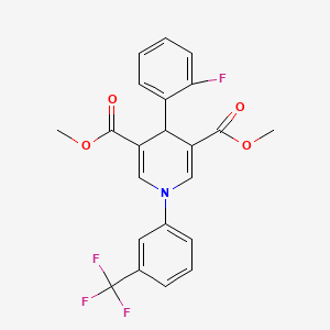 dimethyl 4-(2-fluorophenyl)-1-[3-(trifluoromethyl)phenyl]-1,4-dihydro-3,5-pyridinedicarboxylate