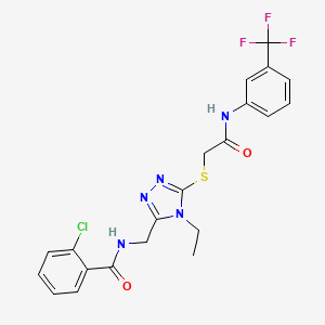 2-chloro-N-({4-ethyl-5-[(2-oxo-2-{[3-(trifluoromethyl)phenyl]amino}ethyl)thio]-4H-1,2,4-triazol-3-yl}methyl)benzamide