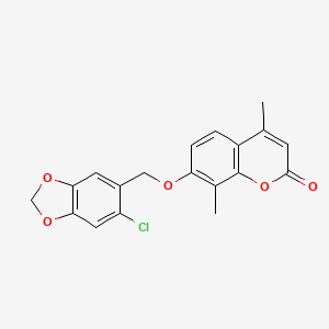 7-[(6-chloro-1,3-benzodioxol-5-yl)methoxy]-4,8-dimethyl-2H-chromen-2-one