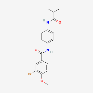 molecular formula C18H19BrN2O3 B3527746 3-bromo-N-[4-(isobutyrylamino)phenyl]-4-methoxybenzamide 