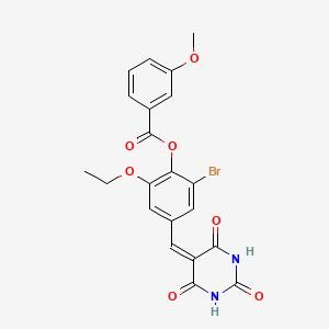 2-bromo-6-ethoxy-4-[(2,4,6-trioxotetrahydro-5(2H)-pyrimidinylidene)methyl]phenyl 3-methoxybenzoate