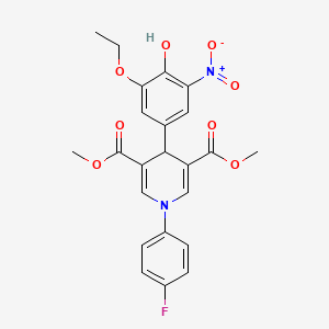 dimethyl 4-(3-ethoxy-4-hydroxy-5-nitrophenyl)-1-(4-fluorophenyl)-1,4-dihydro-3,5-pyridinedicarboxylate