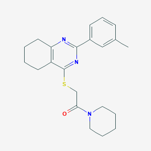 2-(3-methylphenyl)-4-{[2-oxo-2-(1-piperidinyl)ethyl]thio}-5,6,7,8-tetrahydroquinazoline