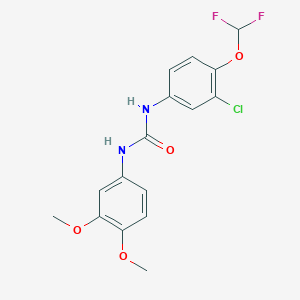 molecular formula C16H15ClF2N2O4 B3527850 N-[3-chloro-4-(difluoromethoxy)phenyl]-N'-(3,4-dimethoxyphenyl)urea 