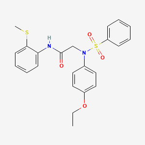 molecular formula C23H24N2O4S2 B3527887 N~2~-(4-ethoxyphenyl)-N~1~-[2-(methylthio)phenyl]-N~2~-(phenylsulfonyl)glycinamide 