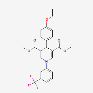 molecular formula C24H22F3NO5 B3527889 dimethyl 4-(4-ethoxyphenyl)-1-[3-(trifluoromethyl)phenyl]-1,4-dihydro-3,5-pyridinedicarboxylate 