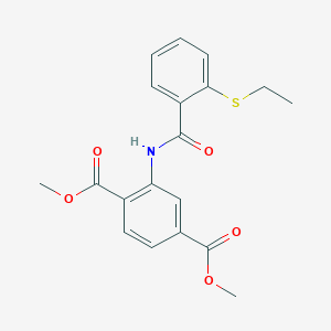 molecular formula C19H19NO5S B3527928 dimethyl 2-{[2-(ethylthio)benzoyl]amino}terephthalate 