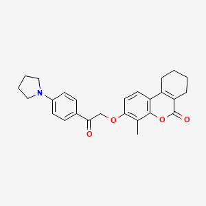 4-methyl-3-{2-oxo-2-[4-(1-pyrrolidinyl)phenyl]ethoxy}-7,8,9,10-tetrahydro-6H-benzo[c]chromen-6-one