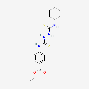 molecular formula C17H24N4O2S2 B3527983 ethyl 4-[({2-[(cyclohexylamino)carbonothioyl]hydrazino}carbonothioyl)amino]benzoate 