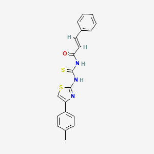 molecular formula C20H17N3OS2 B3527986 N-({[4-(4-methylphenyl)-1,3-thiazol-2-yl]amino}carbonothioyl)-3-phenylacrylamide 