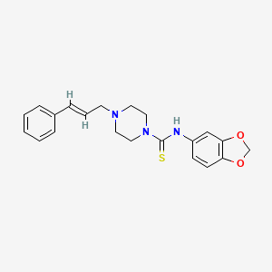 N-1,3-benzodioxol-5-yl-4-(3-phenyl-2-propen-1-yl)-1-piperazinecarbothioamide