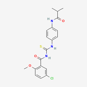 molecular formula C19H20ClN3O3S B3528043 5-chloro-N-({[4-(isobutyrylamino)phenyl]amino}carbonothioyl)-2-methoxybenzamide 