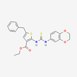 ethyl 5-benzyl-2-{[(2,3-dihydro-1,4-benzodioxin-6-ylamino)carbonothioyl]amino}-3-thiophenecarboxylate