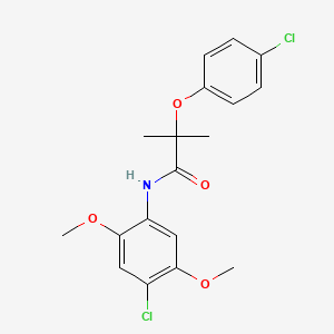 molecular formula C18H19Cl2NO4 B3528086 N-(4-chloro-2,5-dimethoxyphenyl)-2-(4-chlorophenoxy)-2-methylpropanamide 